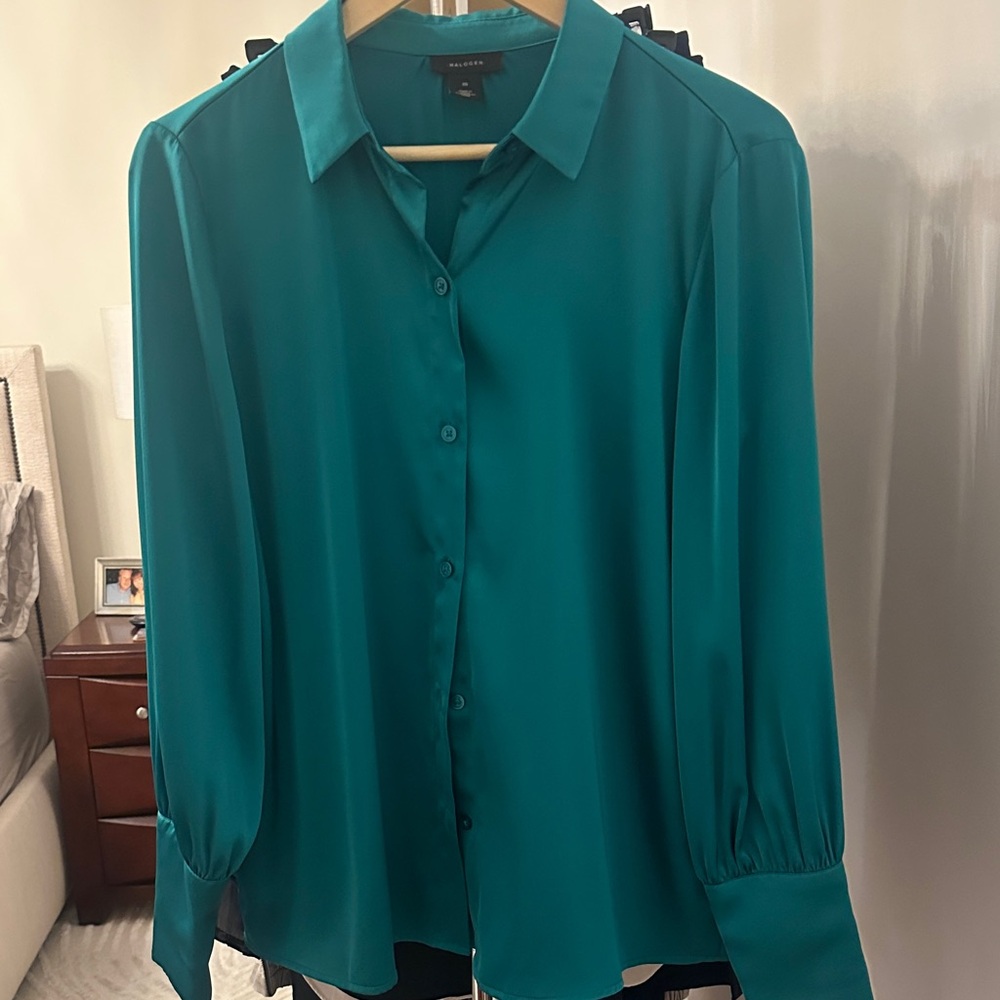 Halogen Miami-Green Button-Down Shirt